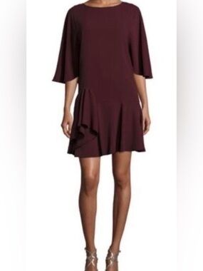 Halston Heritage “Syrah”Wine Colour Dress Size XS